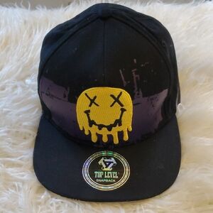 🎆Top Level  Smiley Drippin' Face Snapback Cap